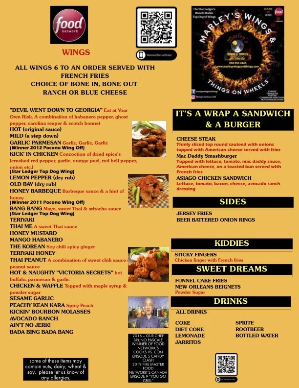 Menu - No Prices