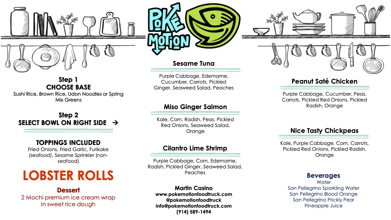 Poke Motion 2025 Menu - Catering