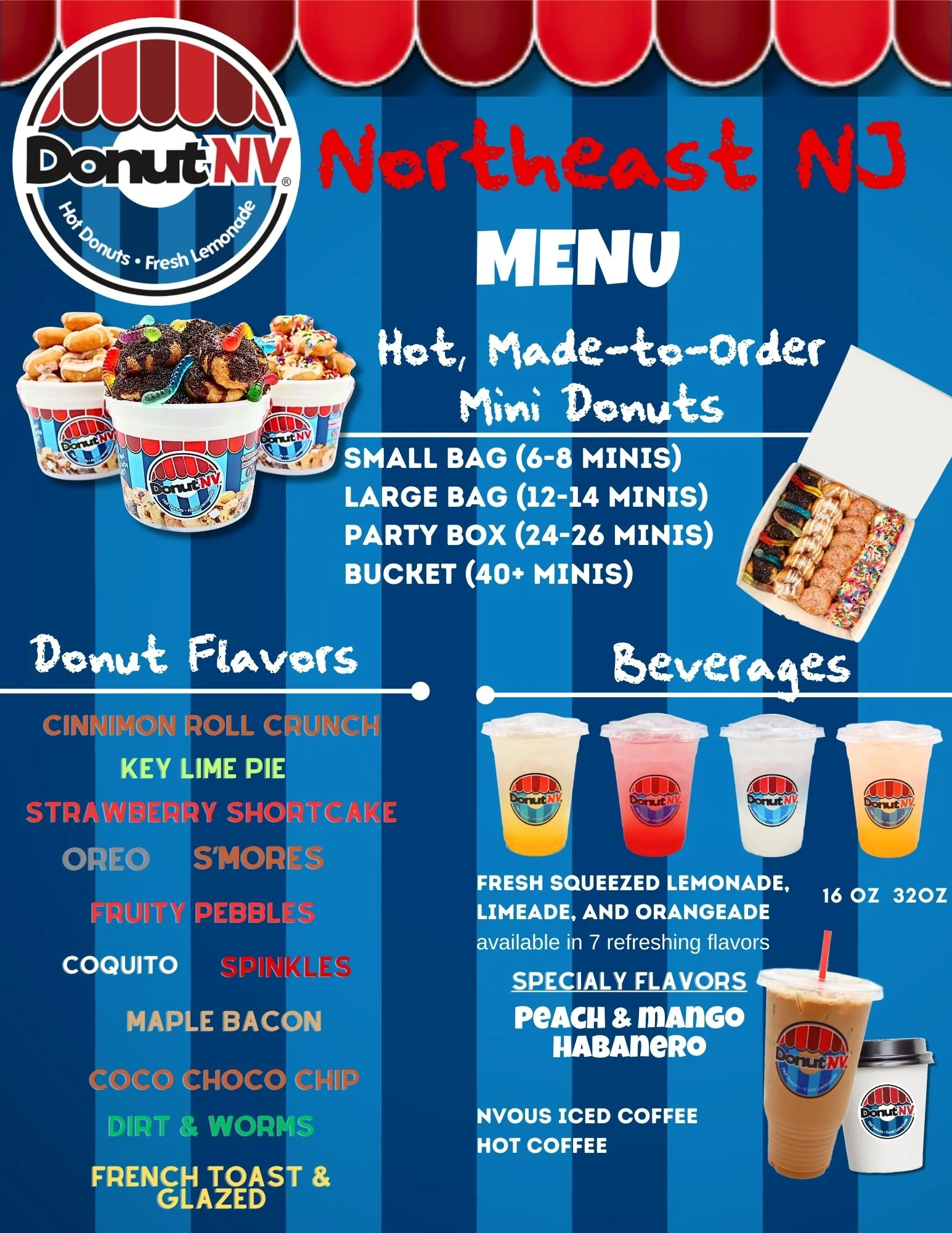 Donut NV 2025 Menu no pricing