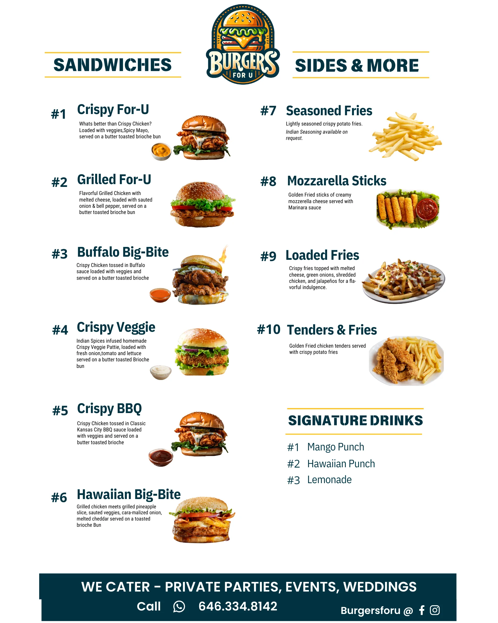 burgers for u menu no pirces 1