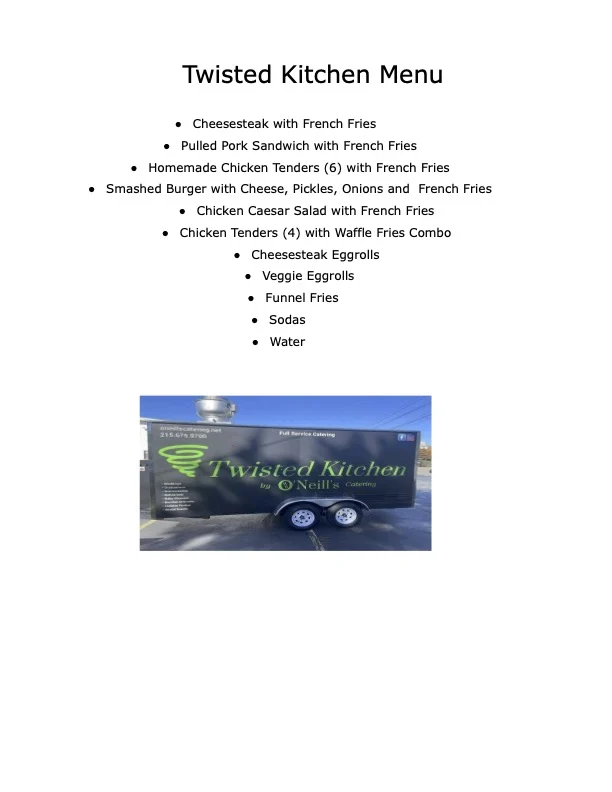 Twisted Kitchen Menu No Prices