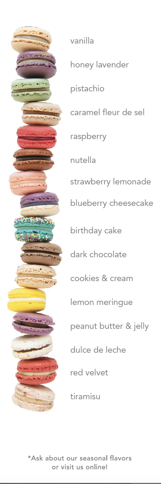 WHOOPS! Macarons Flavor Bookmark