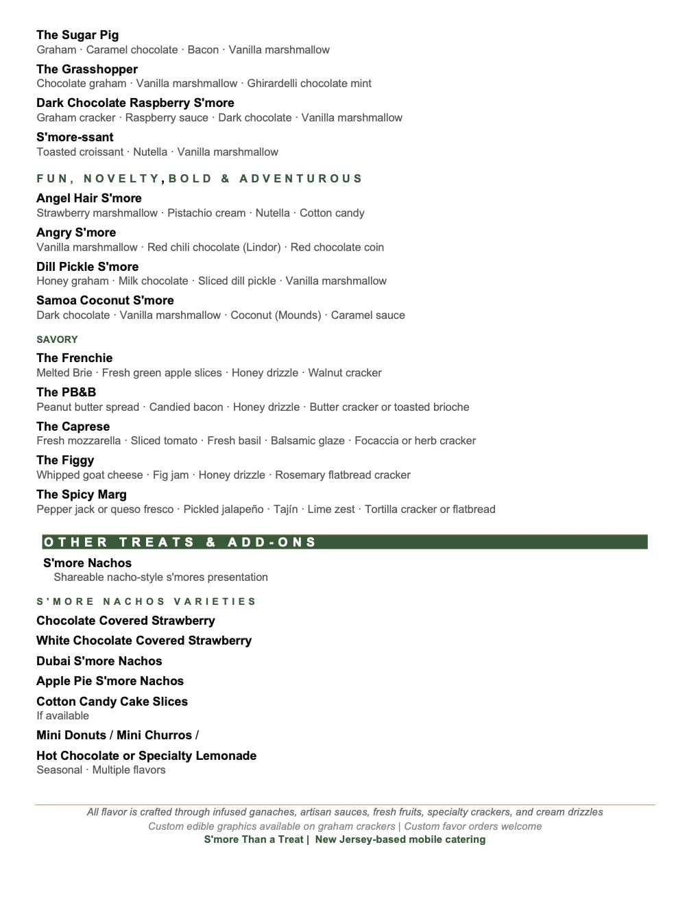 Smore Than A Treat Menu - No Pricing 2